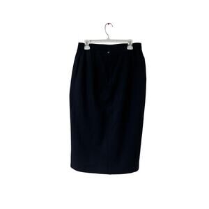 Camden Classics By DS Ross Knee Length Navy Blue Wool Skirt Vintage Made in USA